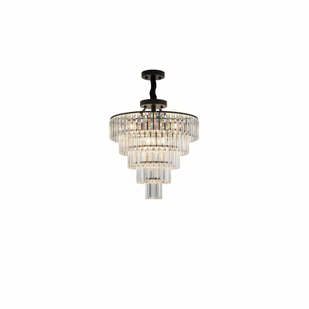 Large black crystal chandelier with 10 E12 bulbs for dining room, living room, bedroom, foyer, and entryway-1.