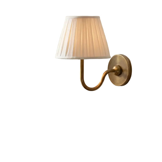 raditional pleated fabric wall sconce with metal frame for bedroom, hallway, living room, and reading room-1