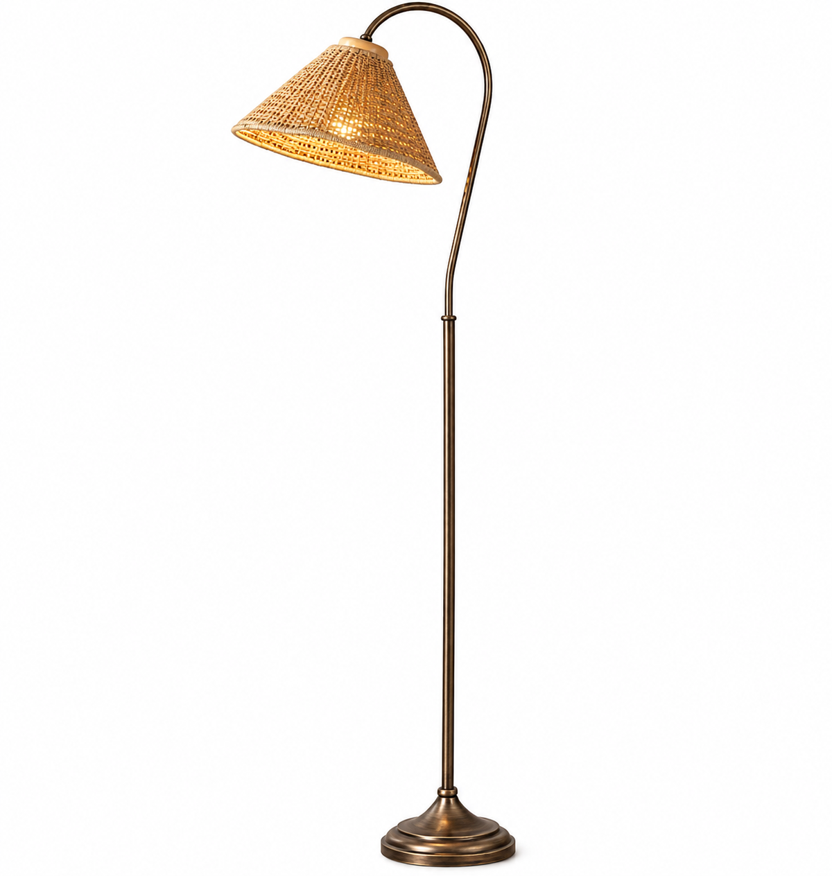 Vintage pleated fabric gooseneck floor light for living room, bedroom, reading room, and home office-1.